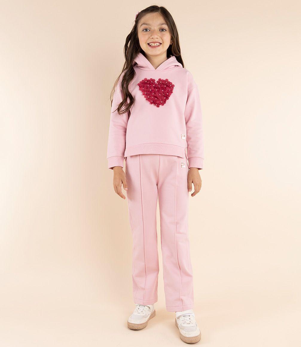 Conjunto Buzo Niña Con Flores Rosado-0