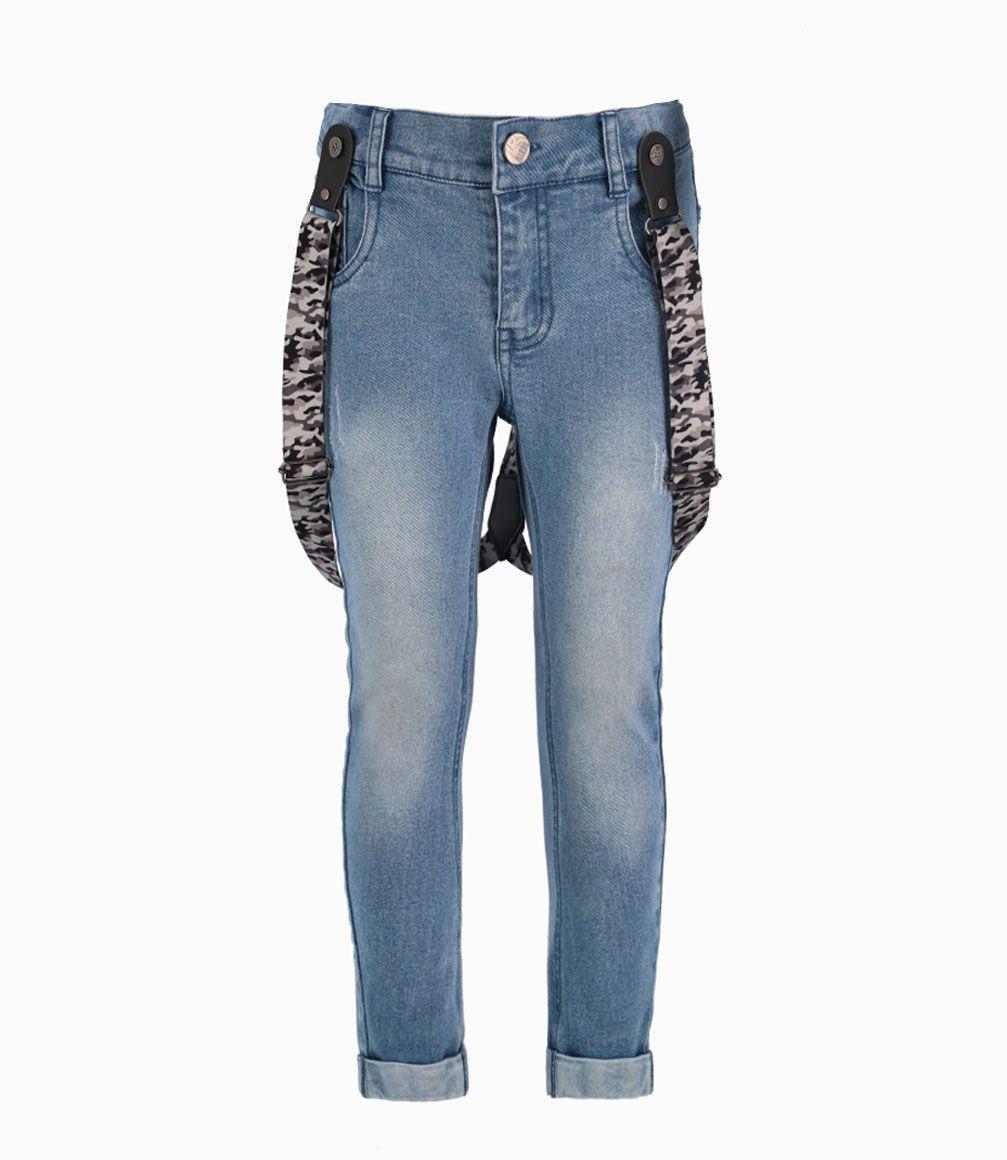 Jeans Con Suspensores Niño Denim Celeste Black and Blue-1