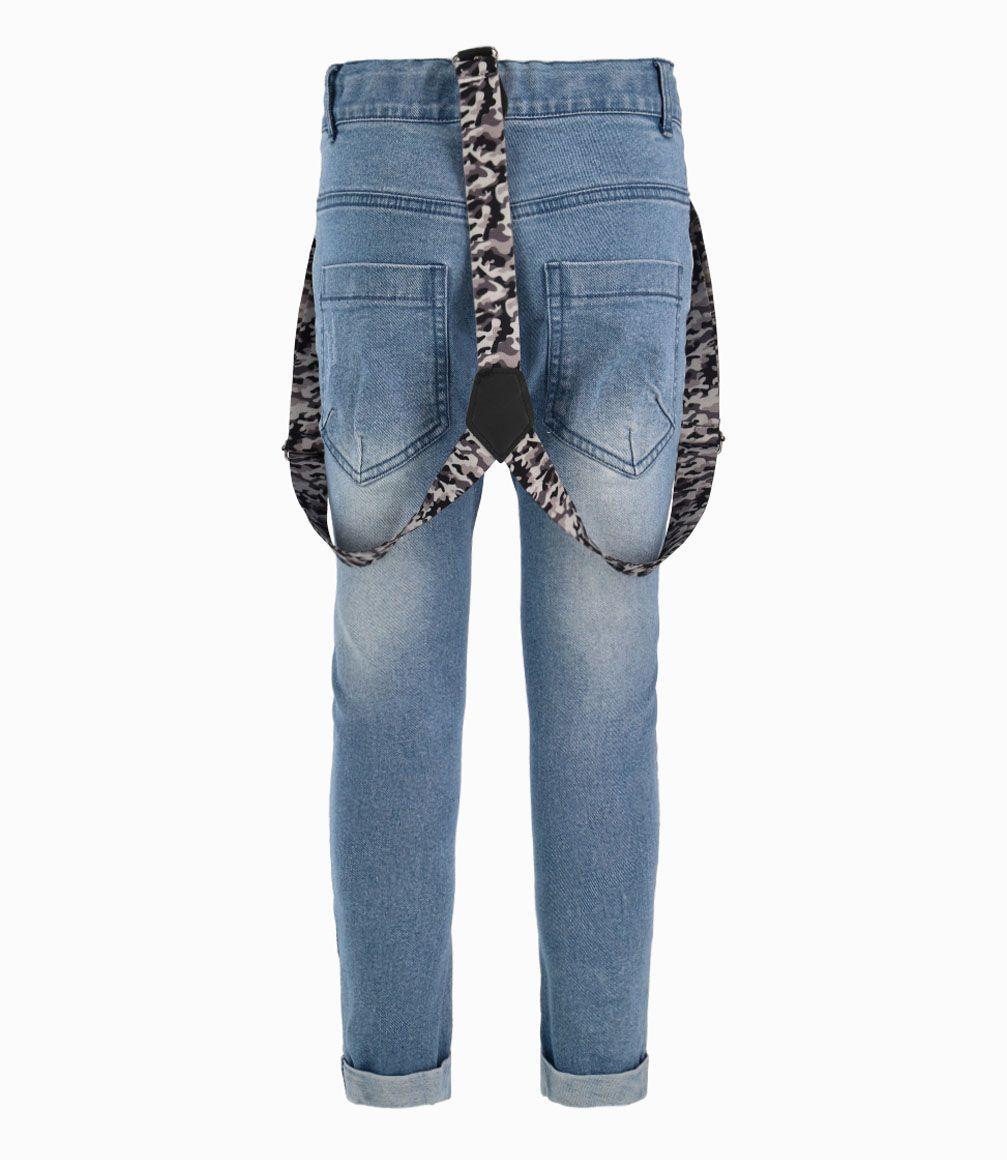 Jeans Con Suspensores Niño Denim Celeste Black and Blue-0