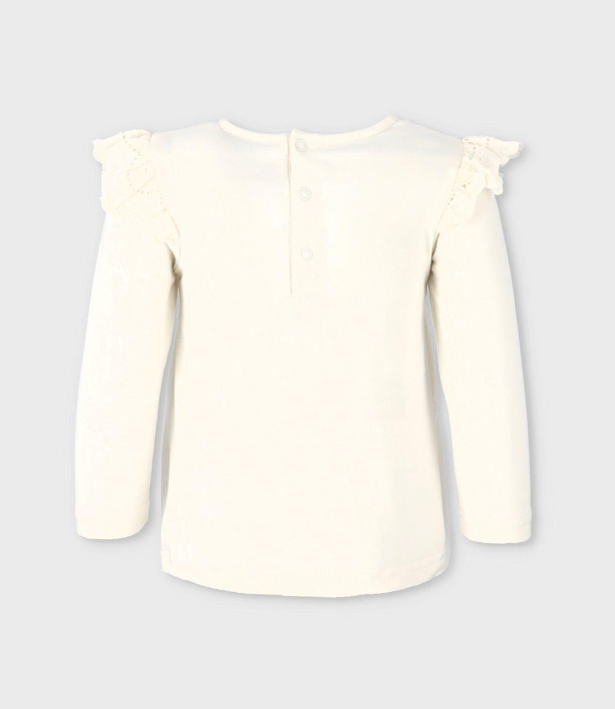 Polera bebés con broderie blanco Limonada-1