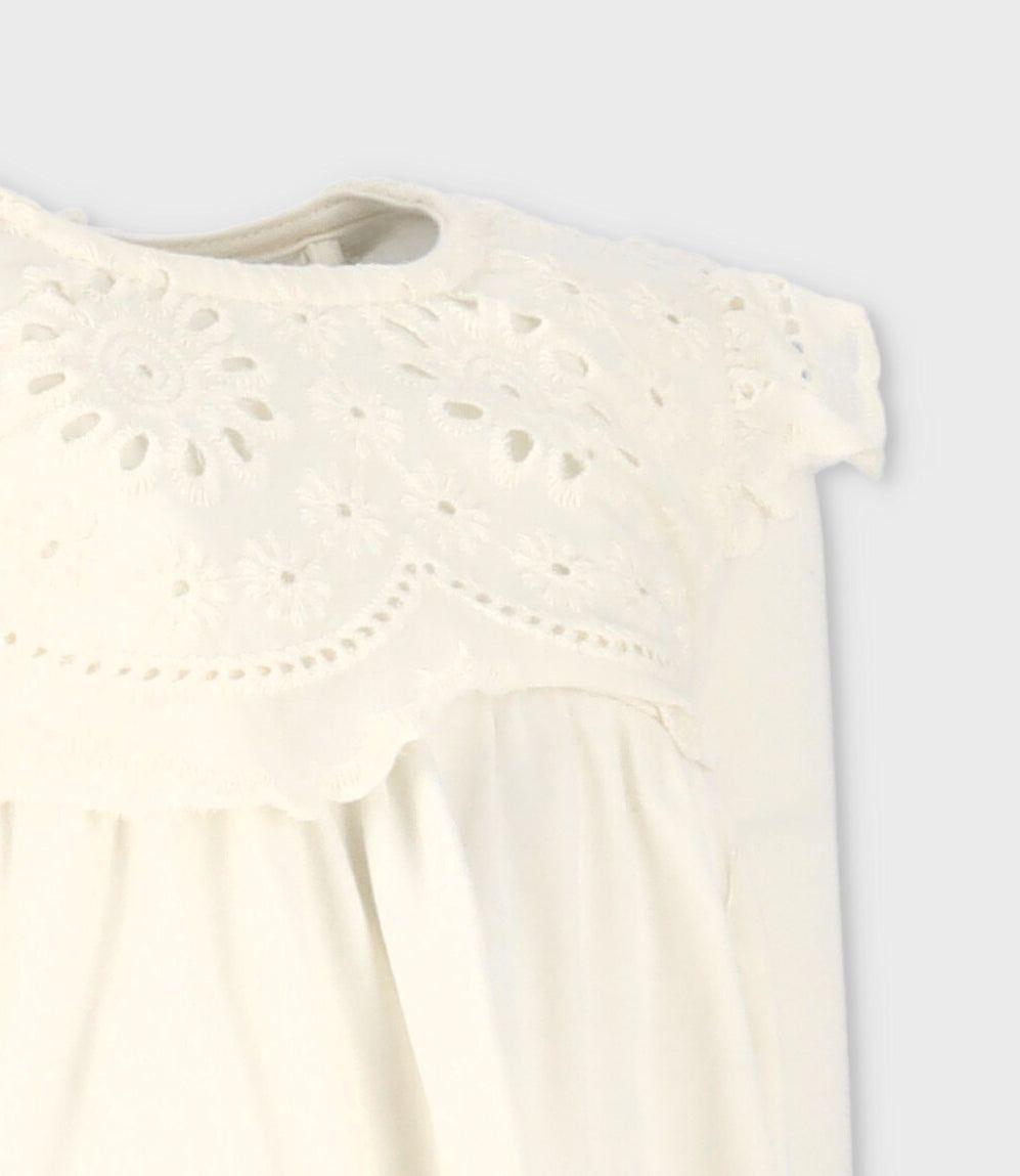 Polera bebés con broderie blanco Limonada-2