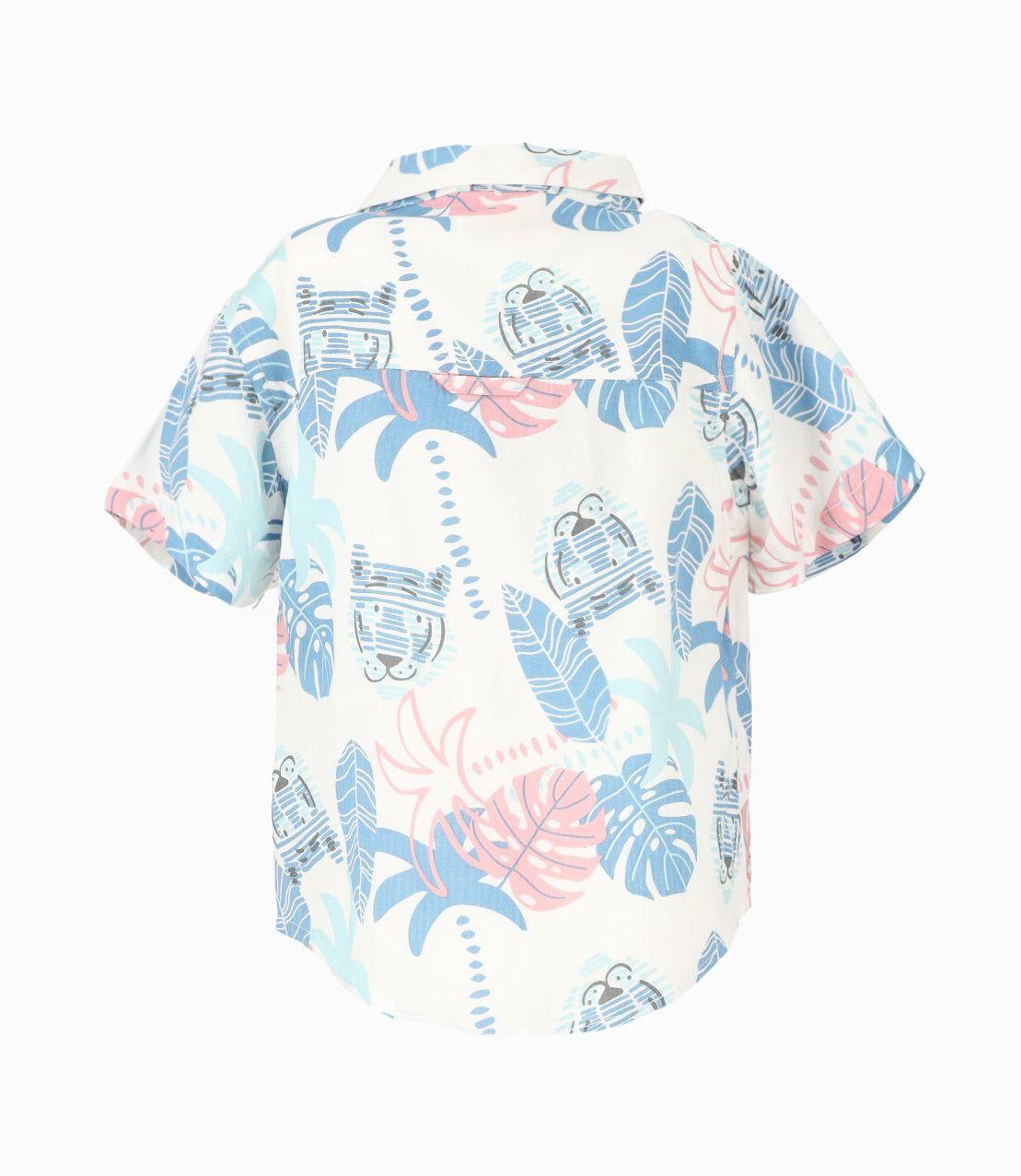 Camisa manga corta bebé palmeras crudo Black and Blue-1