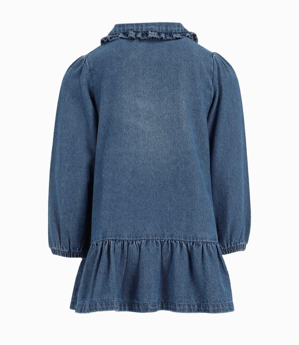 Blusa Niña Con Vuelos Limonada Denim Celeste-1