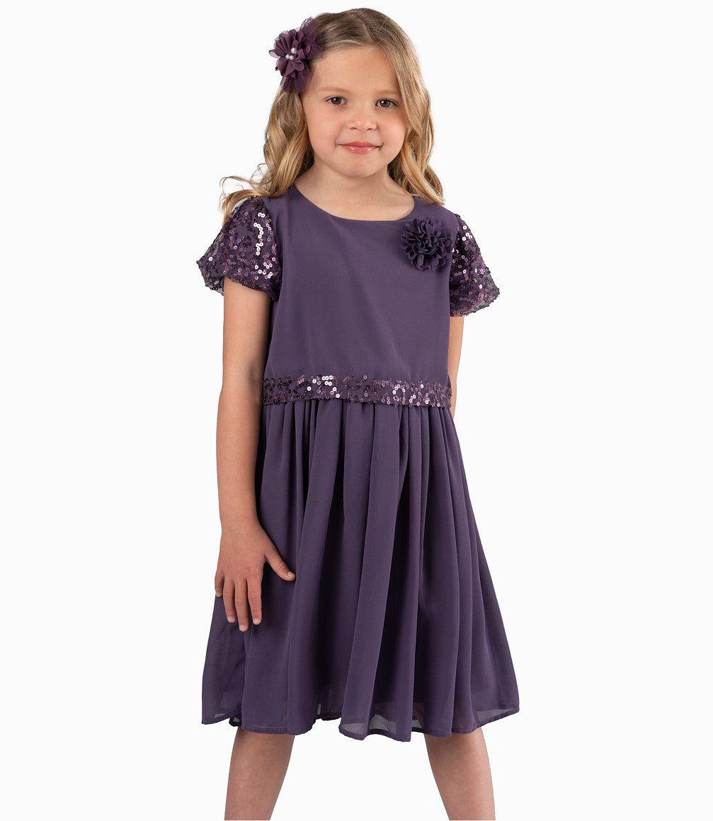 Vestido Niña Con Lentejuelas Morado-2