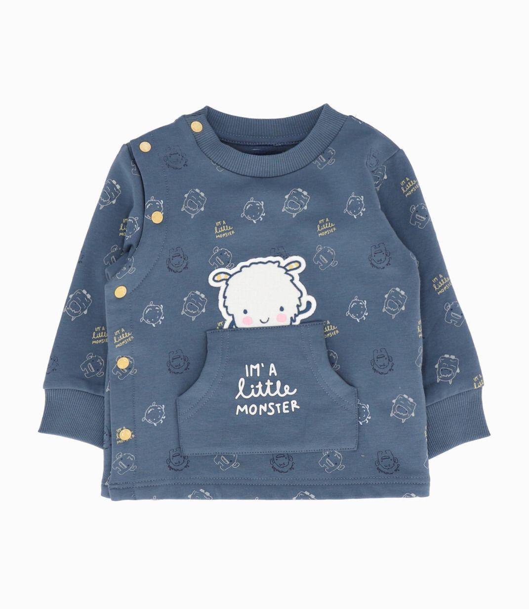 Conjunto recién nacido de polerón y calzas azul Black and Blue-1