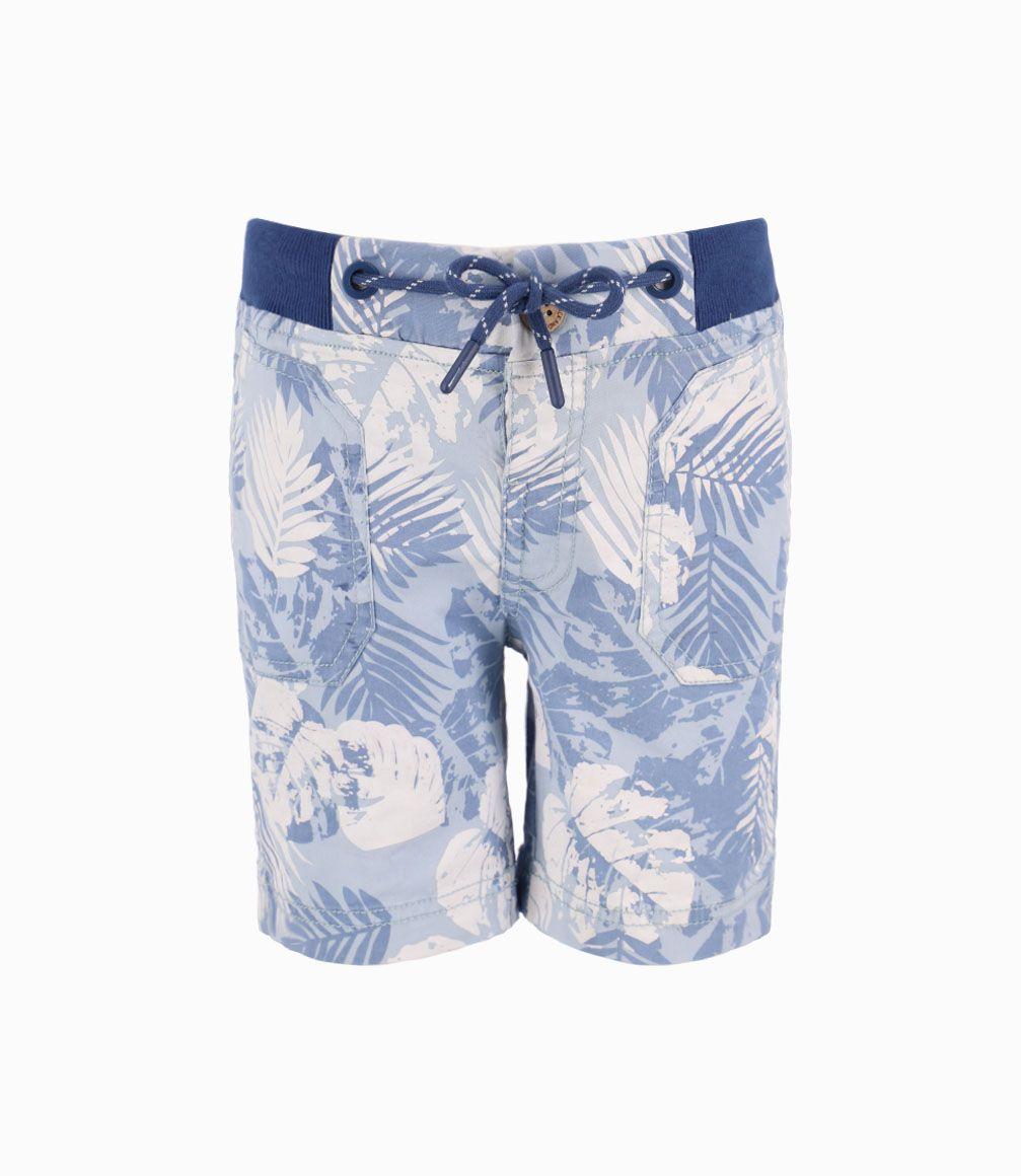 Bermuda Con Cintura Acanalada Niño Celeste Black and Blue-0