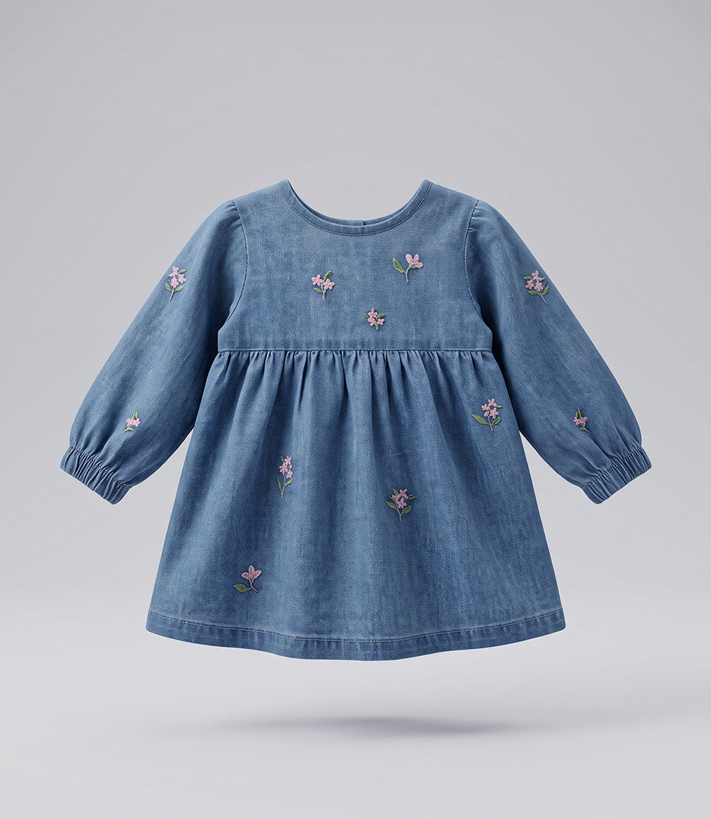 Vestido manga larga recién nacida  F13131270174 denim cel-0