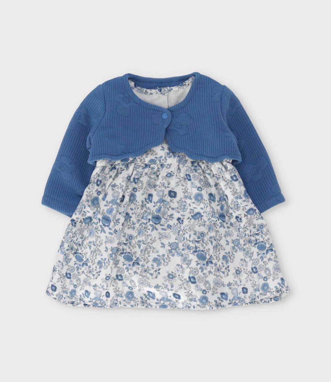Vestido recién nacida floreado celeste Limonada-0