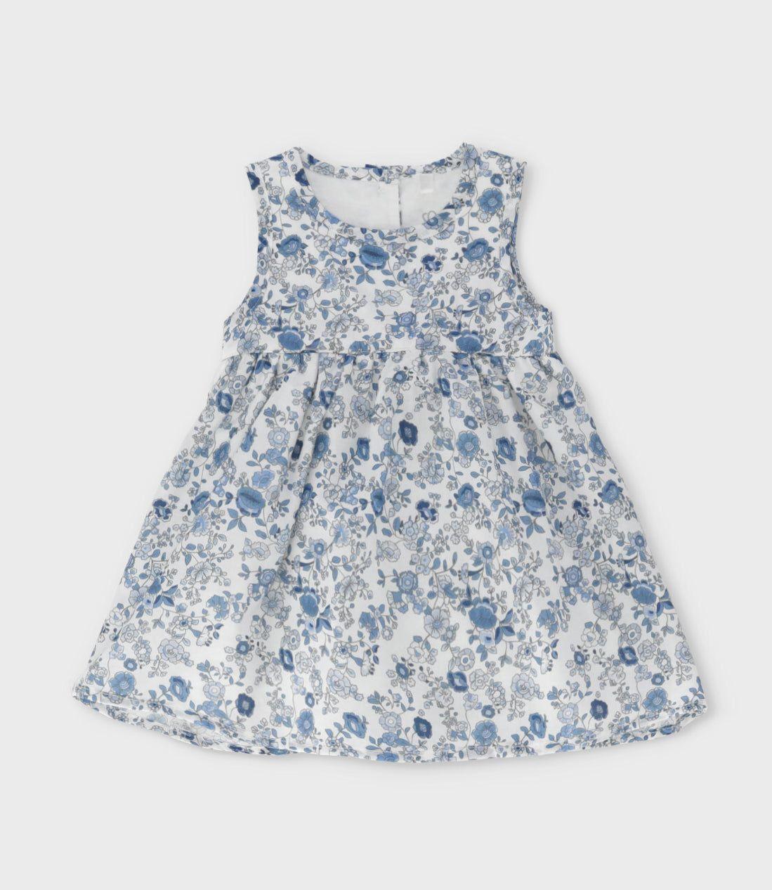 Vestido recién nacida floreado celeste Limonada-2