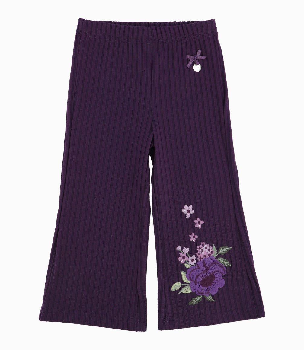 Calza Bebé Con Flores Morado-0