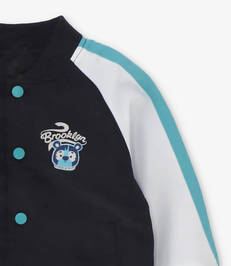 Chaqueta bebé bomber azul marino Black and Blue-2
