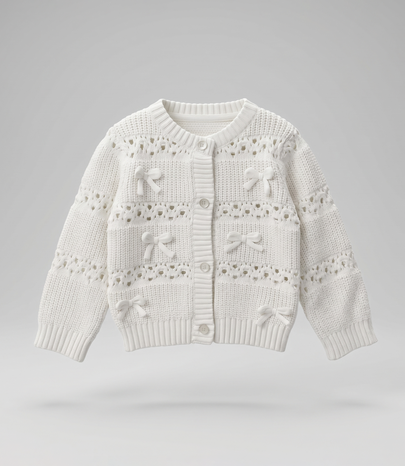 Chaleco bebé cardigan con lazos L12061270203 crudo Limonada-3