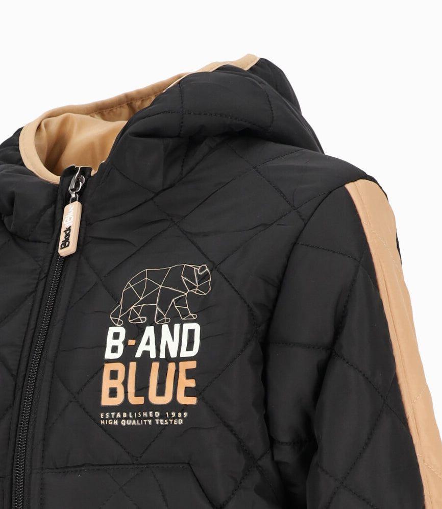 Parka niño quilt negro Black and Blue-2