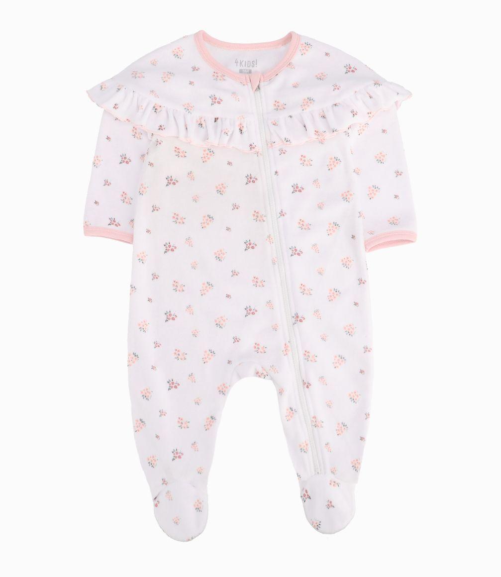 Enterito Recién Nacida Floreado 4 Kids Blanco-0