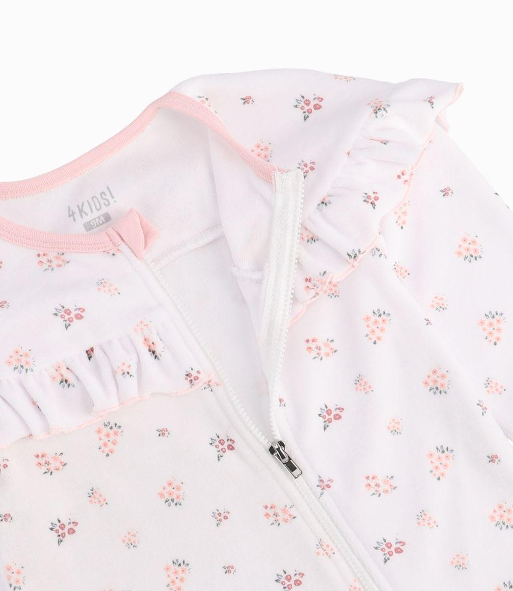 Enterito Recién Nacida Floreado 4 Kids Blanco-1