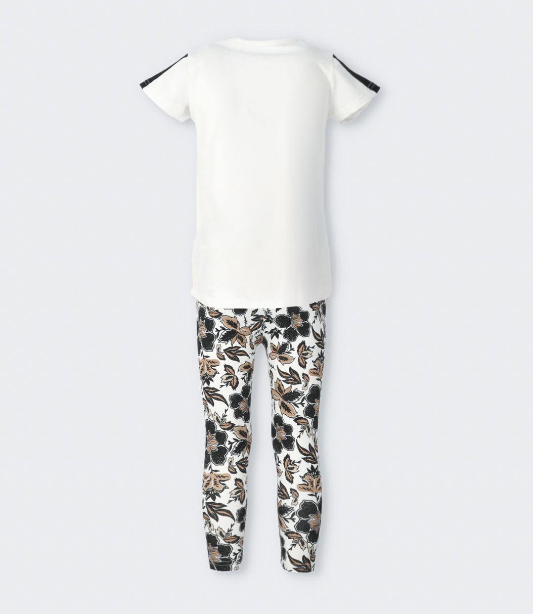 Conjunto niña con estampado y flores negro Limonada-2