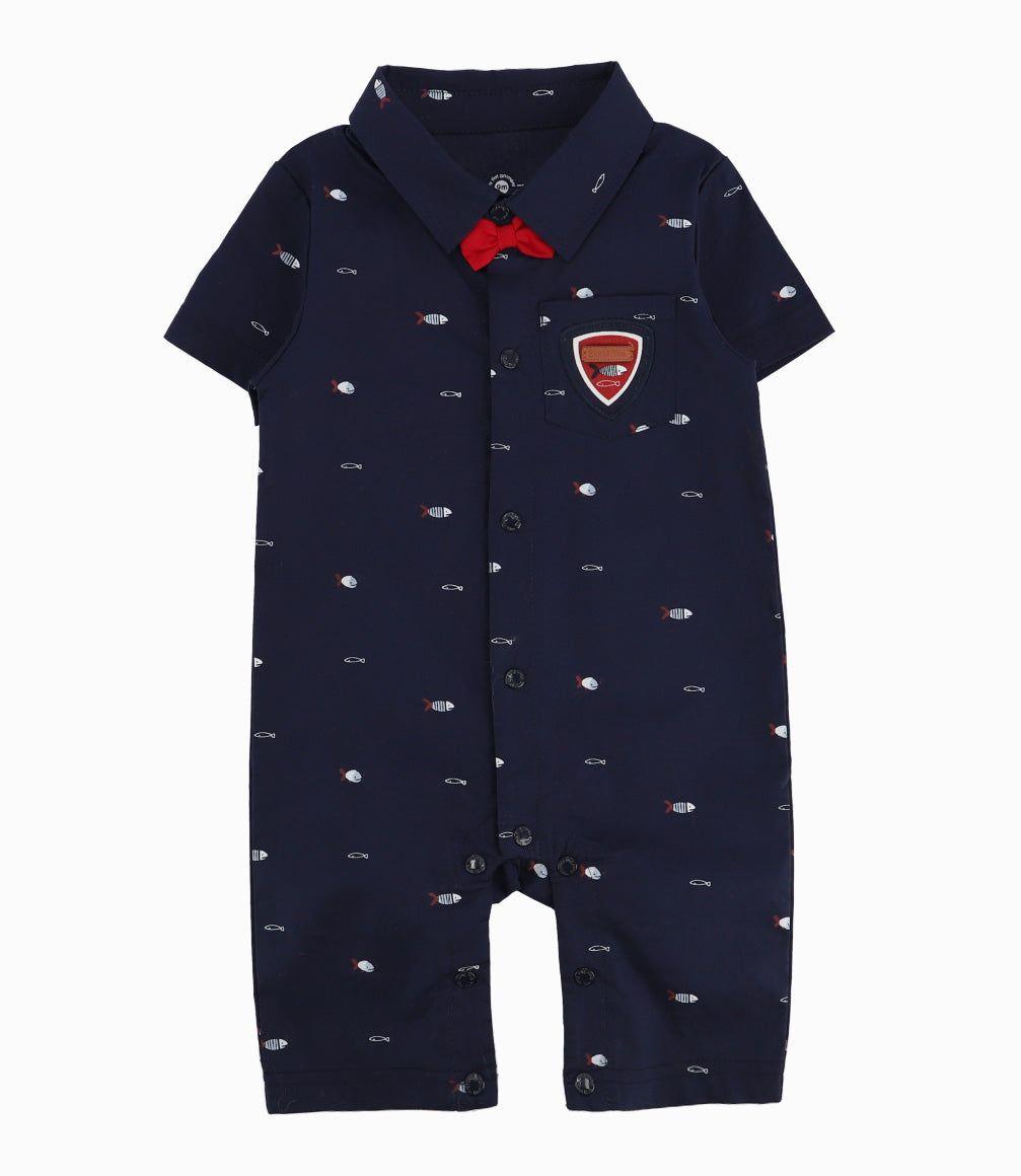 Enterito Recién Nacido Con Peces Azul Marino-2