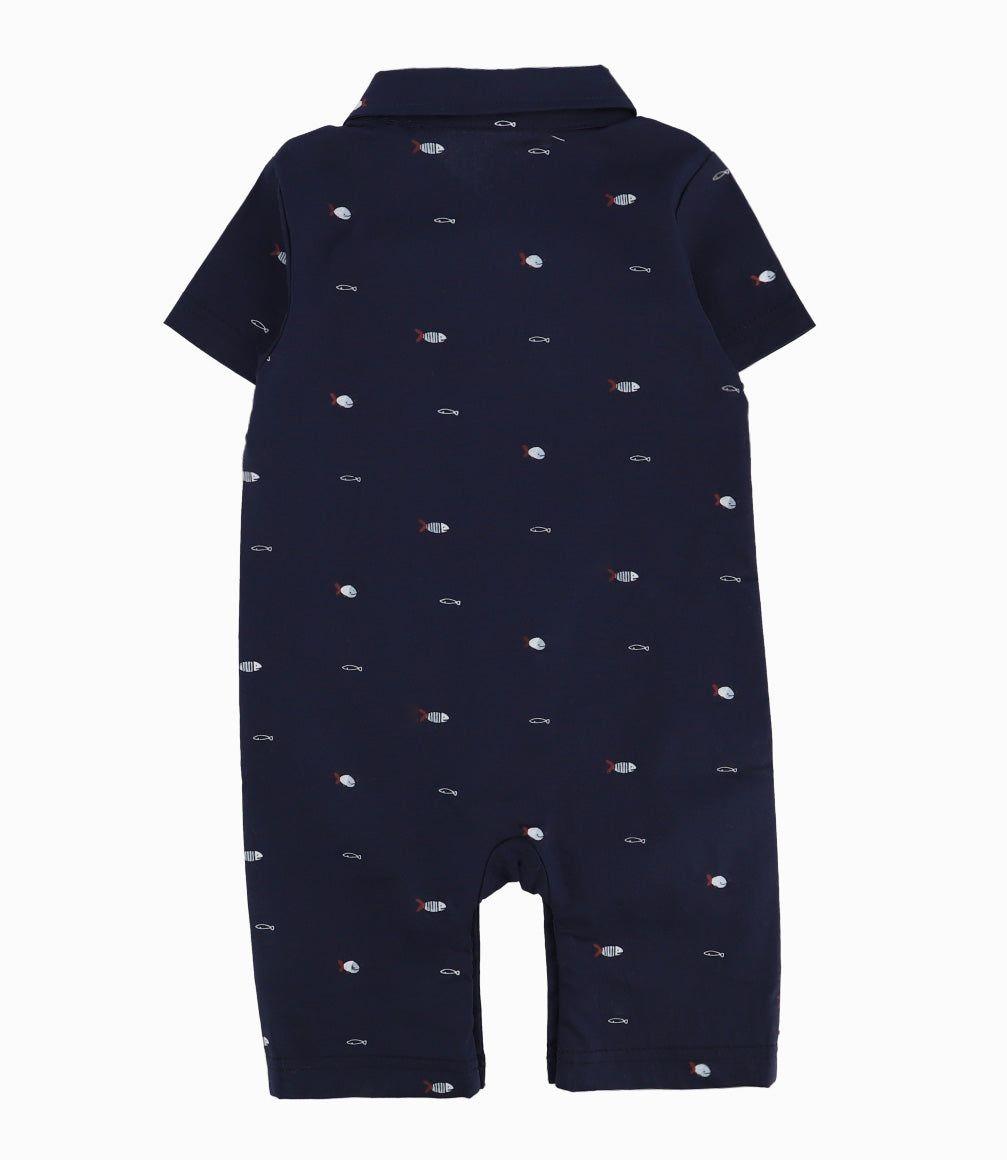 Enterito Recién Nacido Con Peces Azul Marino-3