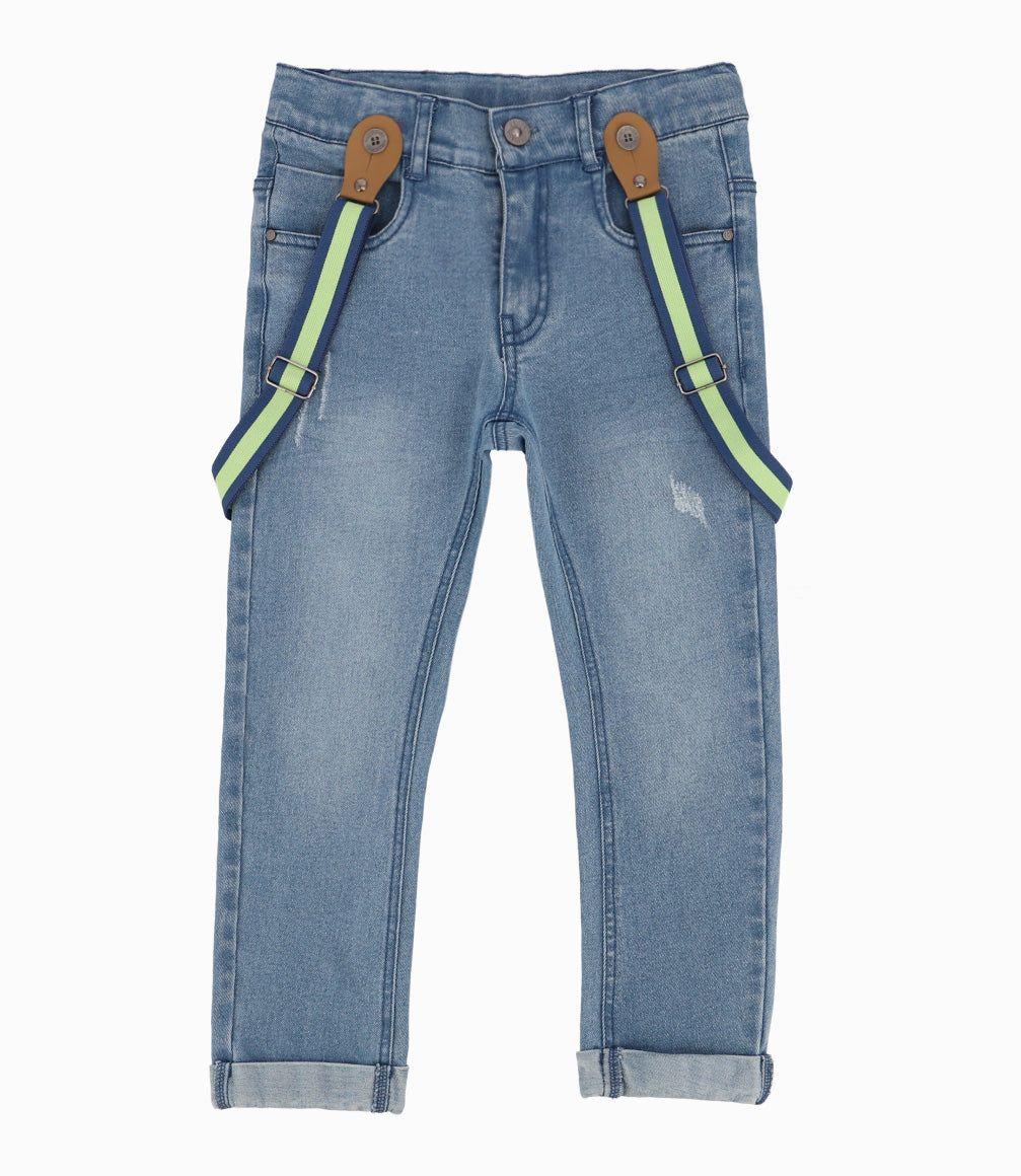 Jeans Niño Con Suspensores Denim Celeste-0