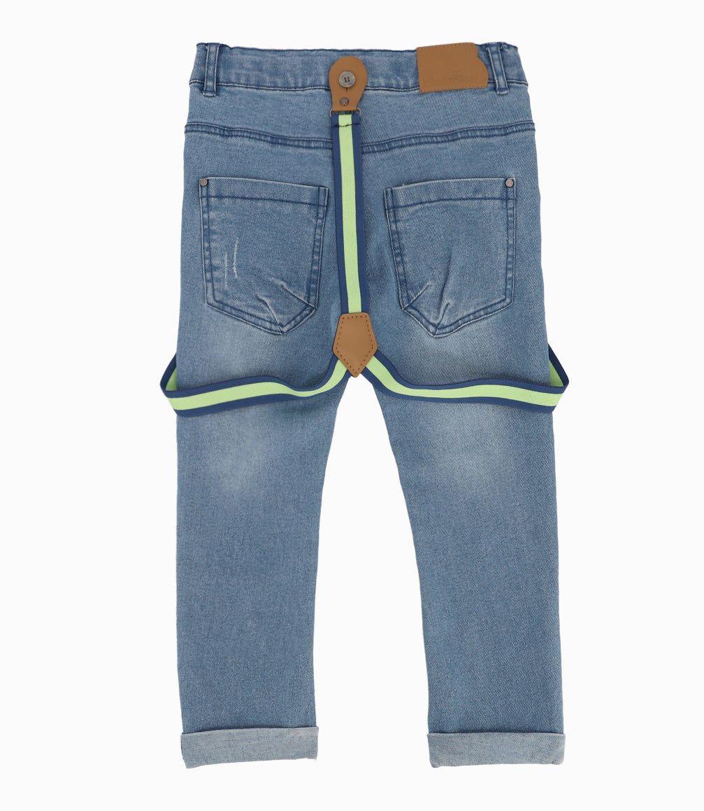 Jeans Niño Con Suspensores Denim Celeste-7