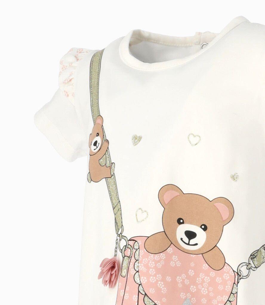 Polera manga corta bebé con vuelos crudo Limonada-3