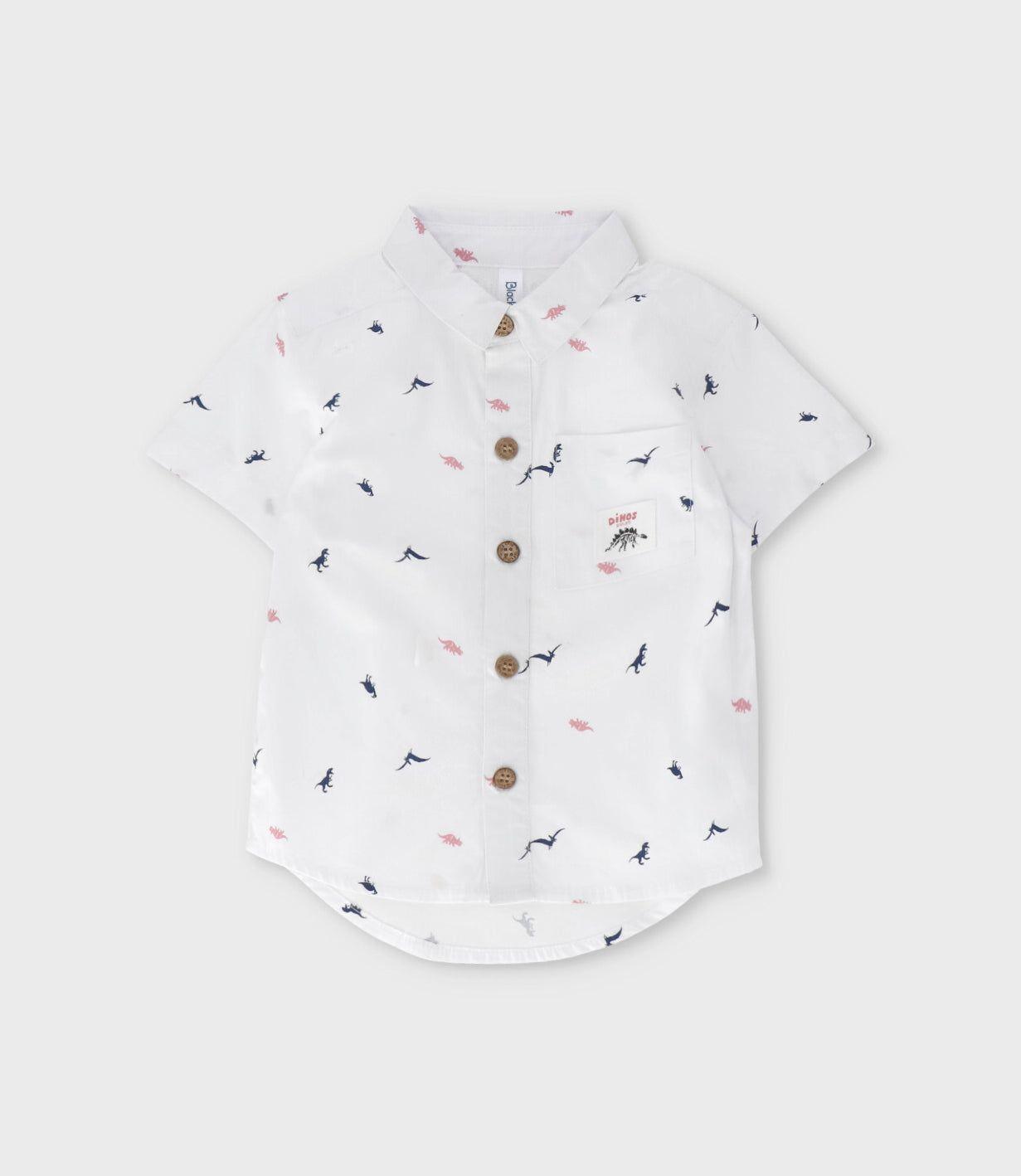 Camisa manga corta bebé con dinosaurios crudo Black and Blue-1