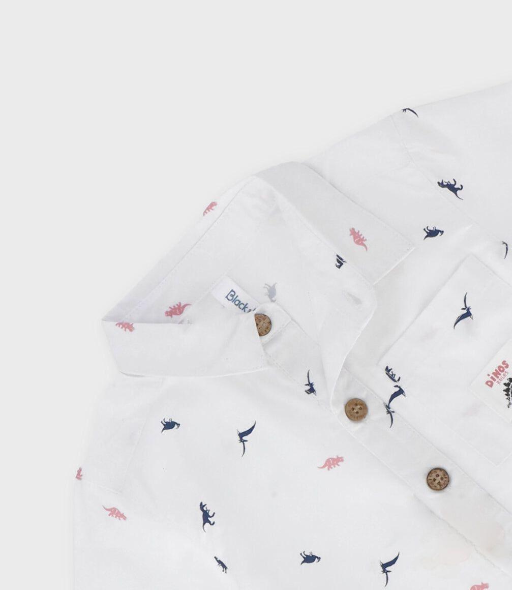 Camisa manga corta bebé con dinosaurios crudo Black and Blue-3