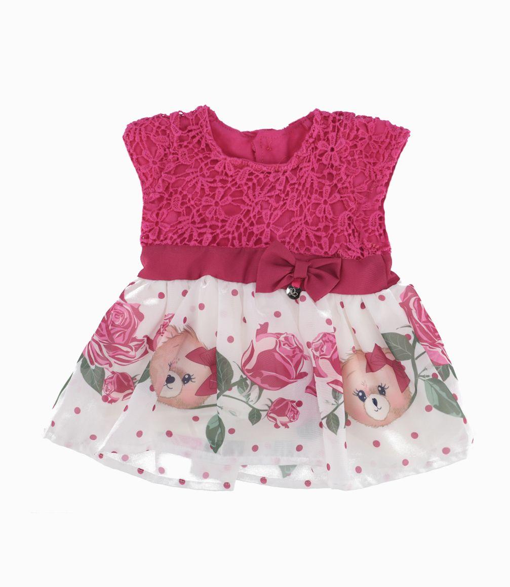 Vestido Con Macramé y Puntos Recién Nacida Frutilla Limonada-0