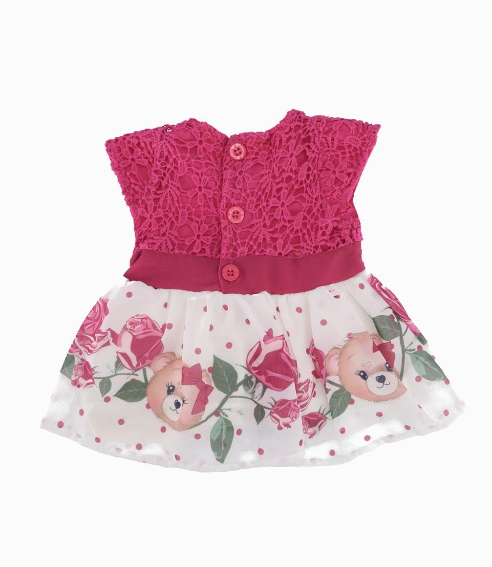 Vestido Con Macramé y Puntos Recién Nacida Frutilla Limonada-2