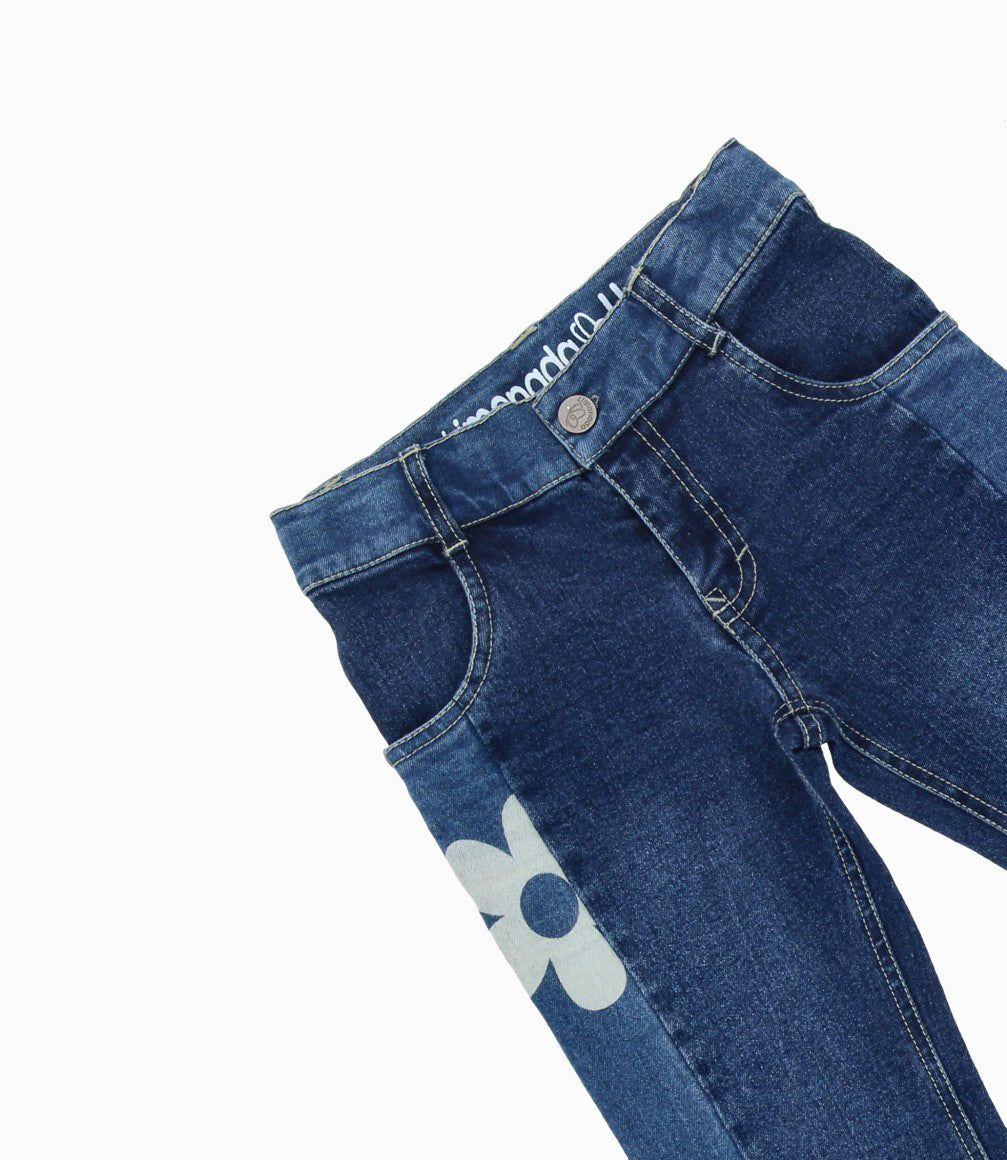 Jeans niña con flores azul marino Limonada-2