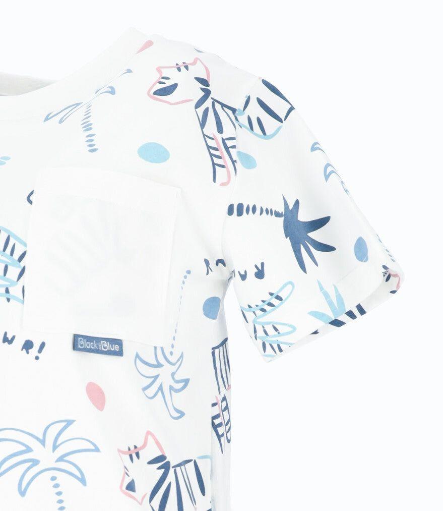 Polera manga corta niño con estampado crudo Black and Blue-3