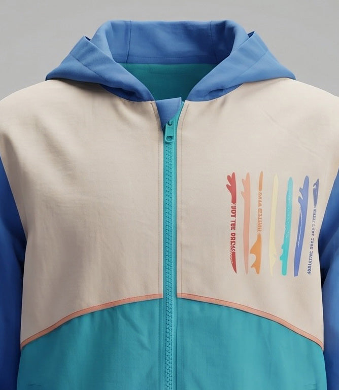 Chaqueta niño color block B11071270358 azul Black and blue-3