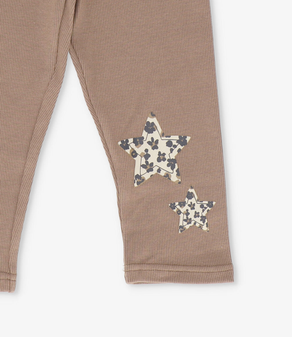 Calza bebé con estrella animal print camel Limonada-2