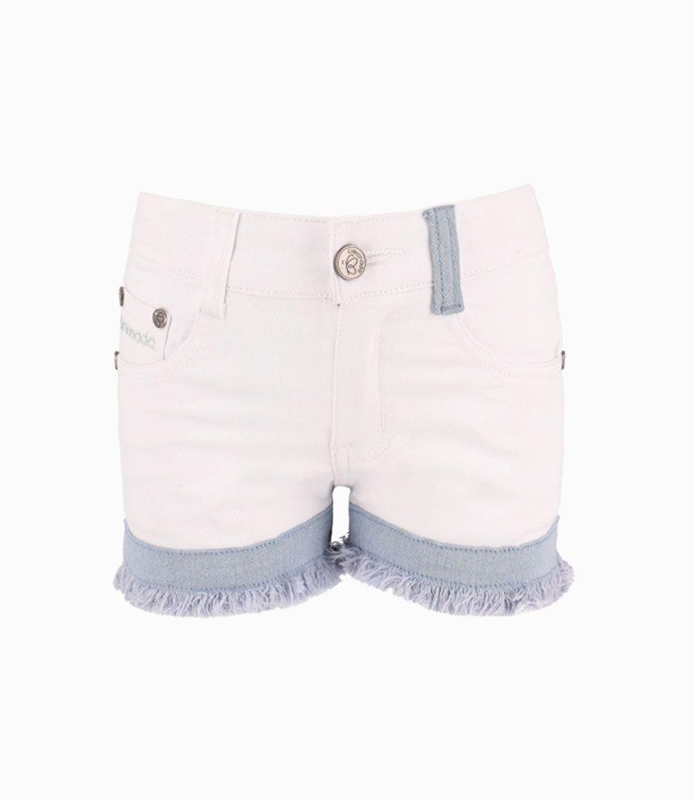 Short Con Bajo Deflecado Niña Blanco Limonada-1