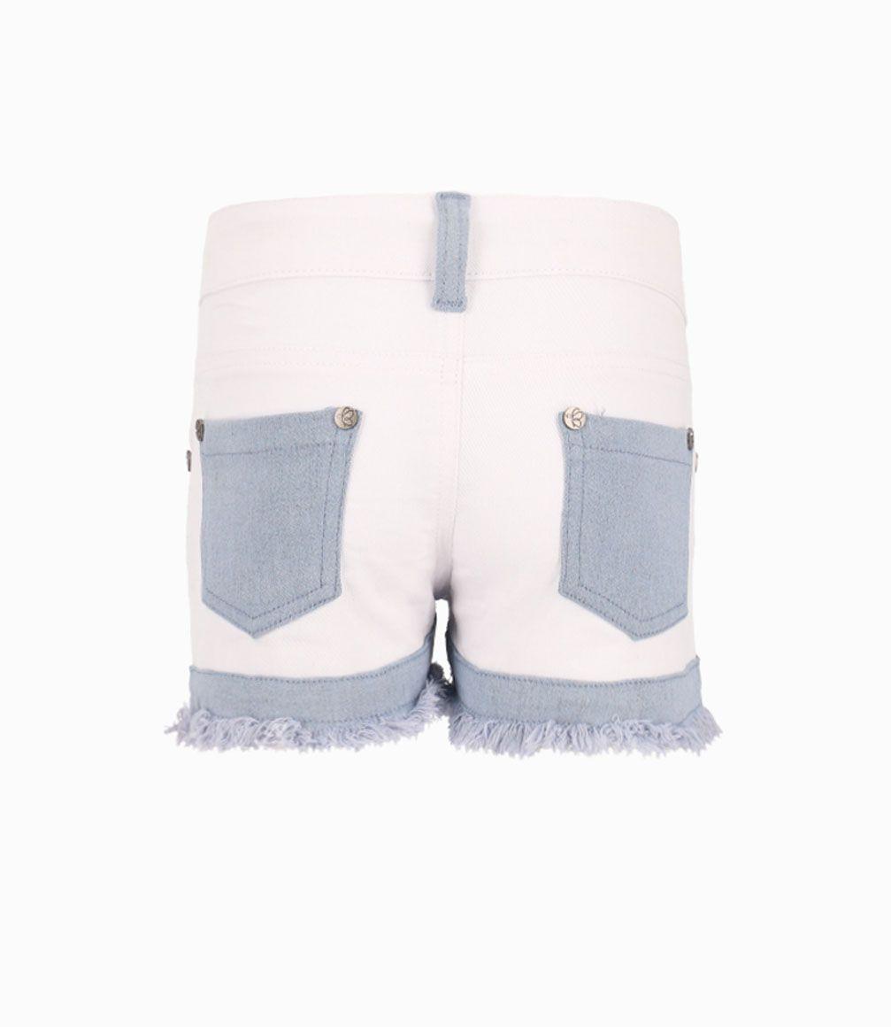 Short Con Bajo Deflecado Niña Blanco Limonada-2