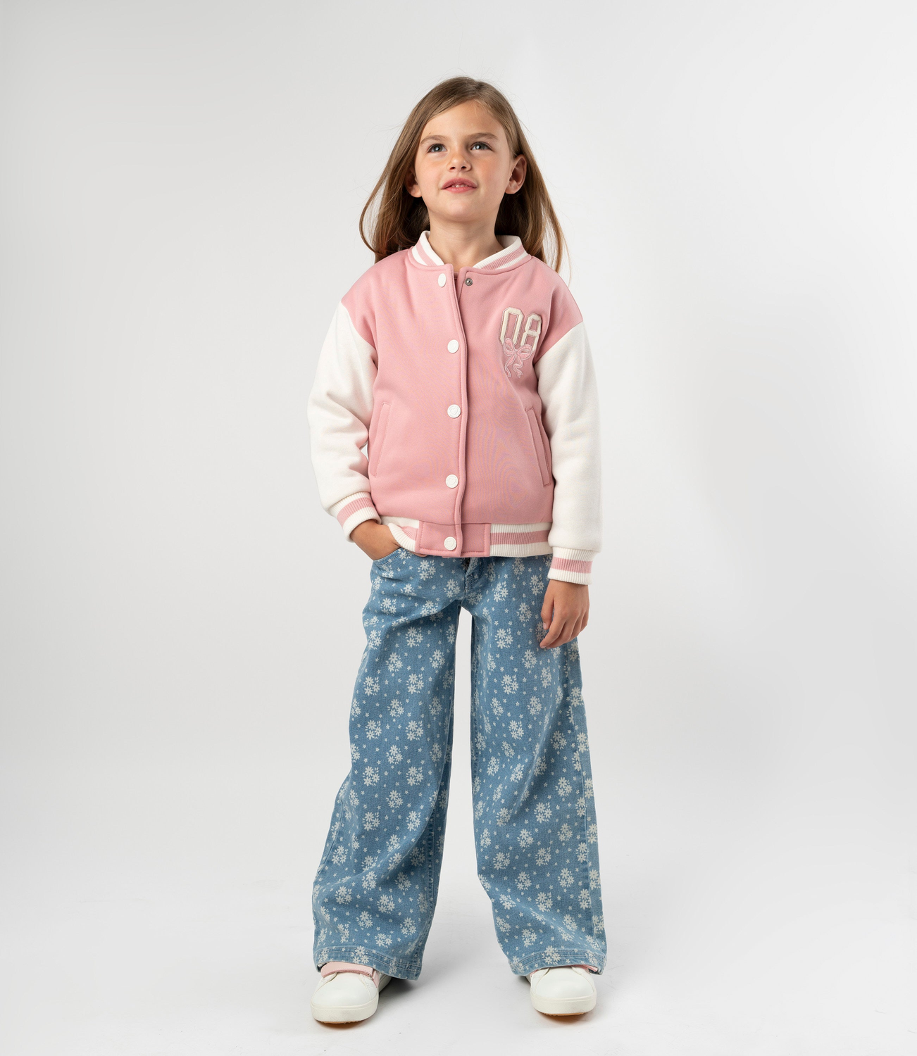 Jeans niña floreado denim celeste 4 Kids-0