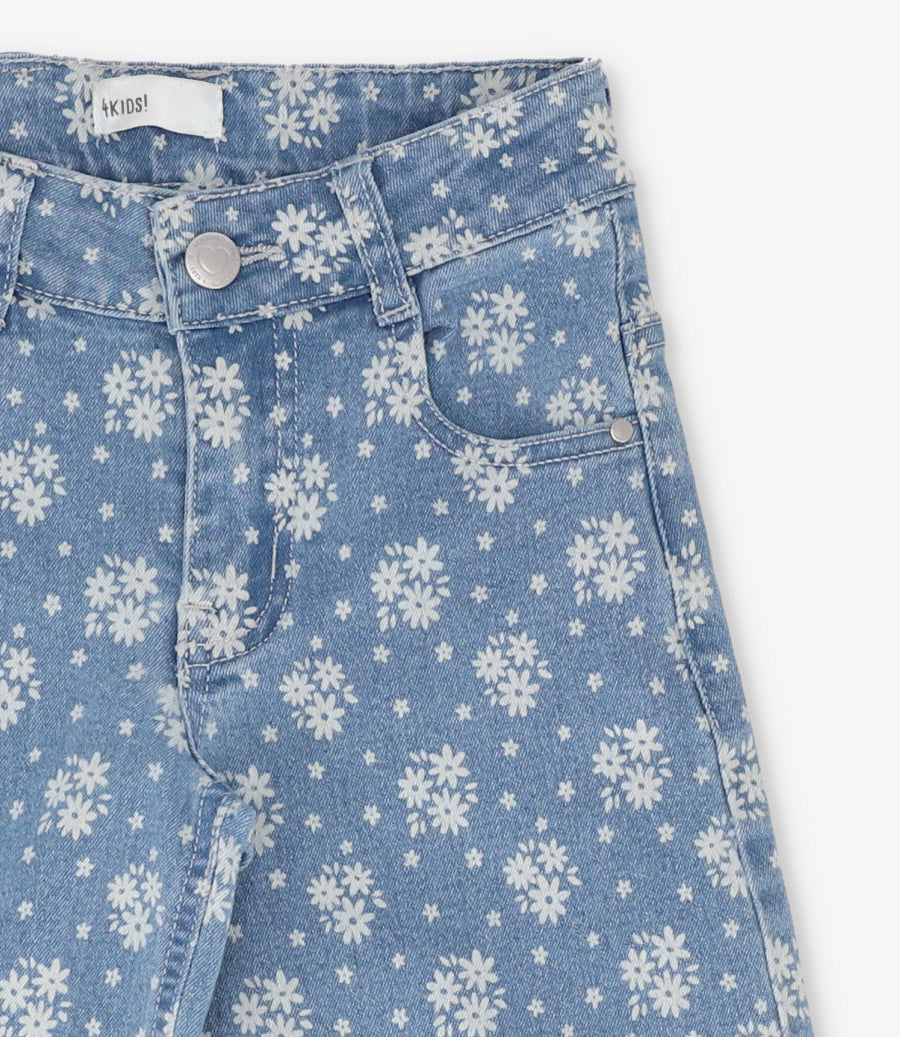 Jeans niña floreado denim celeste 4 Kids-3