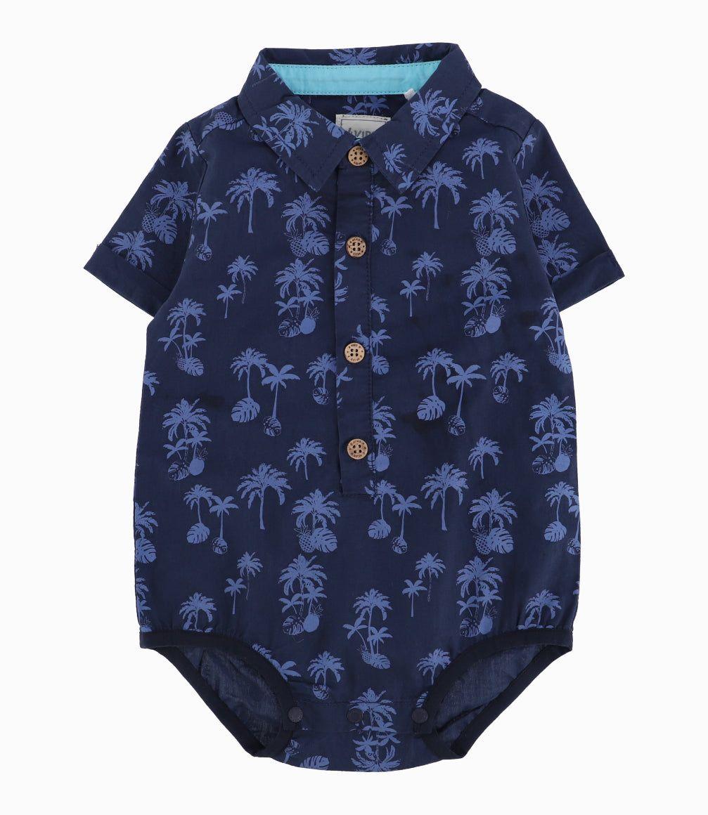 Camisa Bebé Niño Con Diseño Azul Marino-0