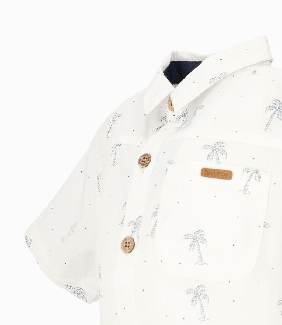 Camisa manga corta bebé con palmera crudo Black and Blue-2