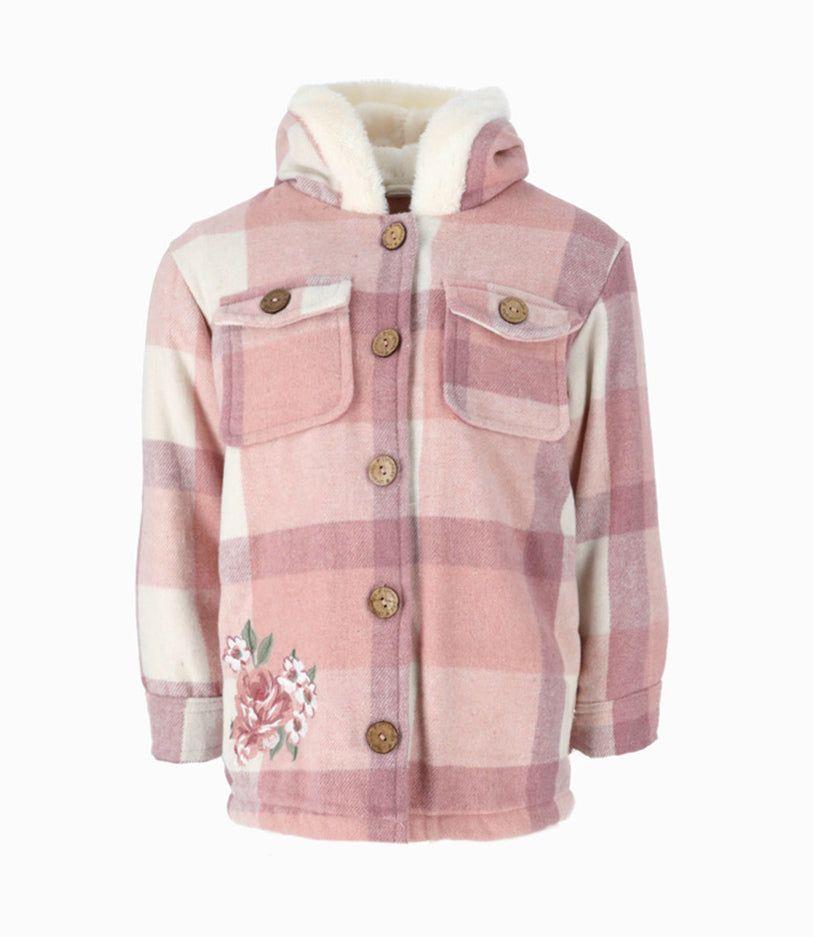Chaqueta niña cuadrillé palo rosa Limonada-0
