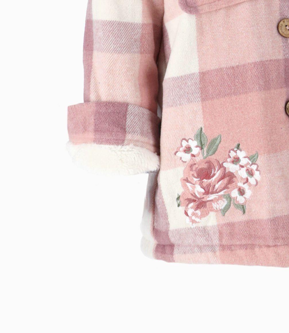 Chaqueta niña cuadrillé palo rosa Limonada-2