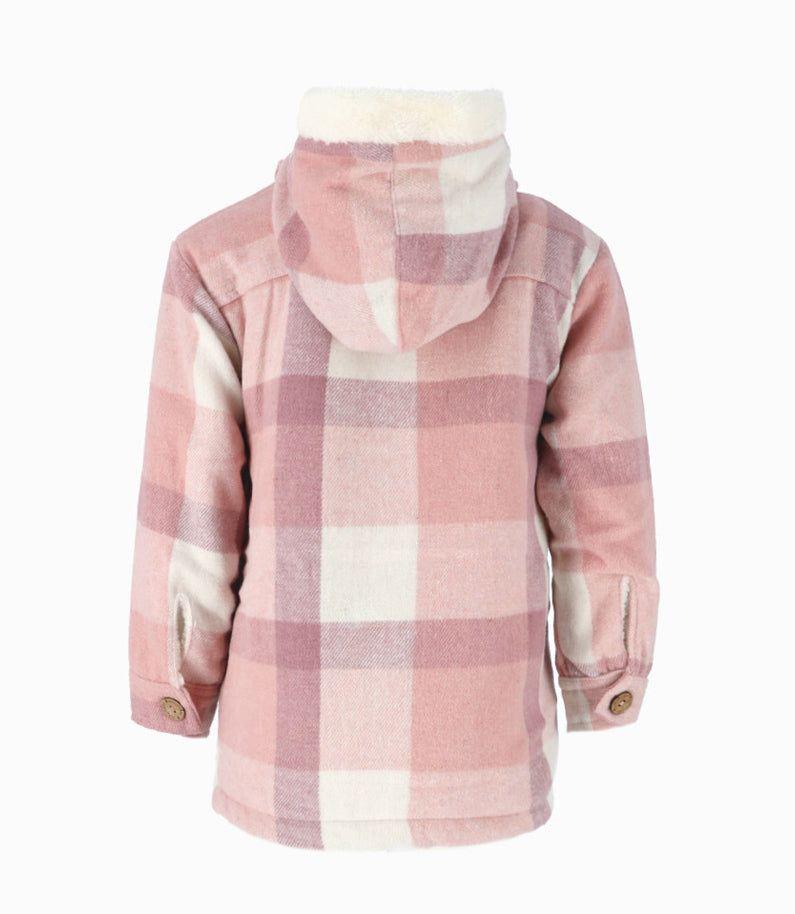 Chaqueta niña cuadrillé palo rosa Limonada-3
