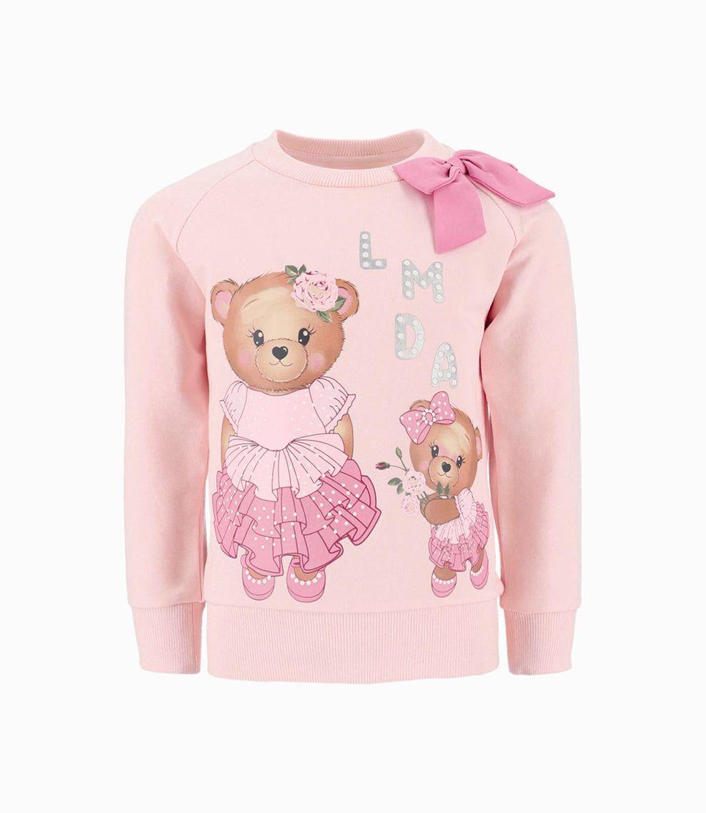 Polerón niña con osos y lazo rosado Limonada-0