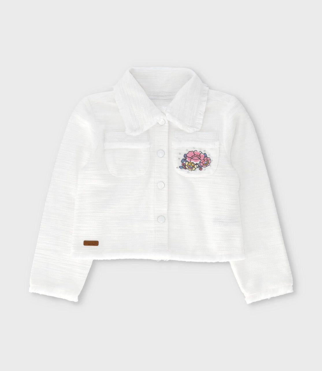 Chaqueta niña tejida crudo Limonada-1