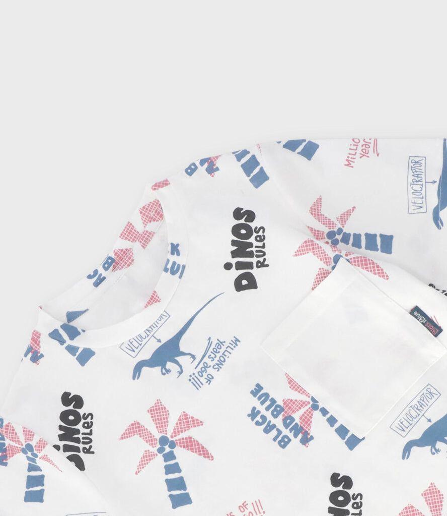 Polera manga corta niño dinos crudo Black and Blue-2