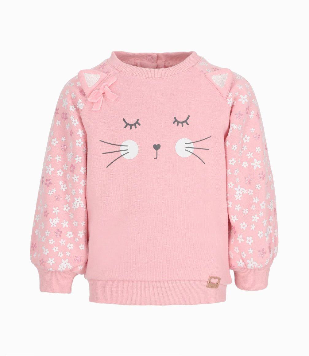 Polerón bebés con gato rosado 4 Kids-0