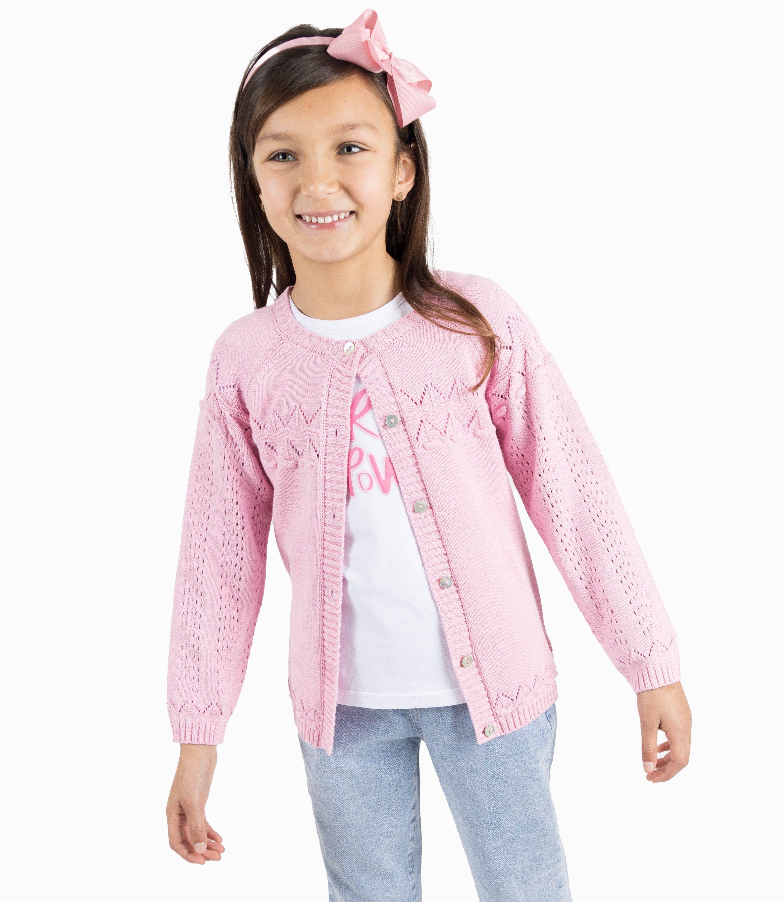 Chaleco Niña Zig Zag Rosado-4