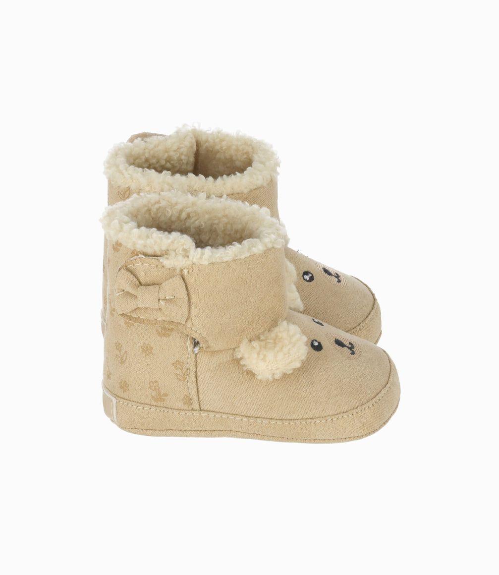 Bota recién nacida con lazo beige 4 Kids-1