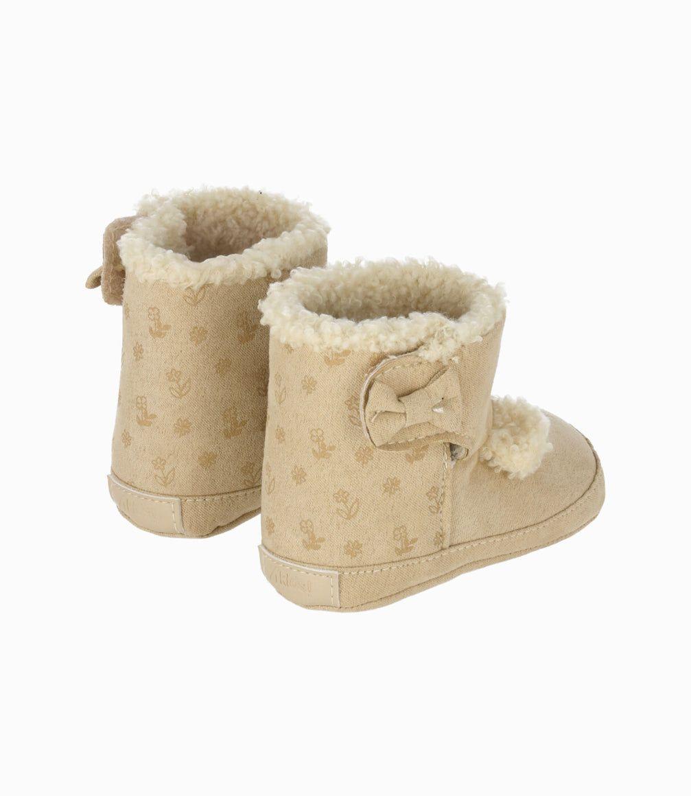Bota recién nacida con lazo beige 4 Kids-2