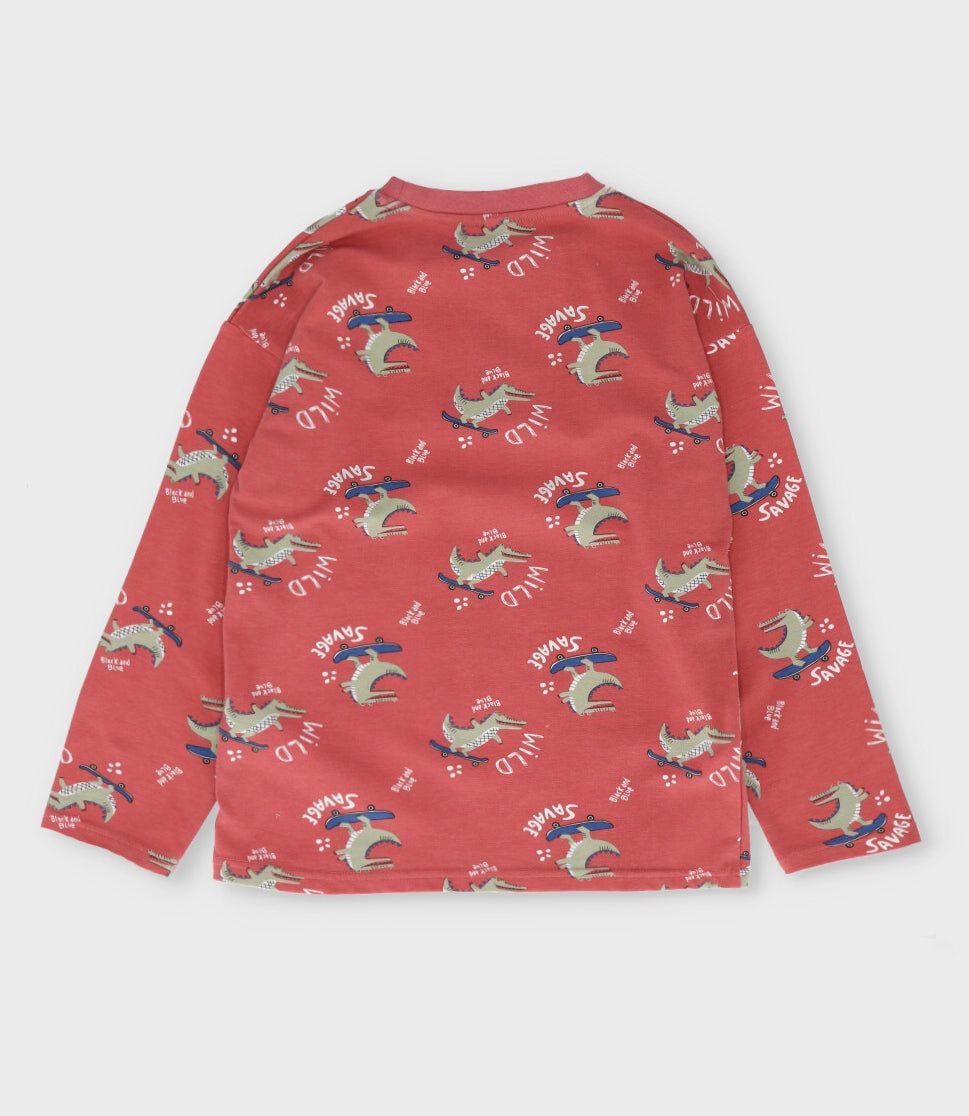 Polera manga larga niño wild terracota Black and Blue-1